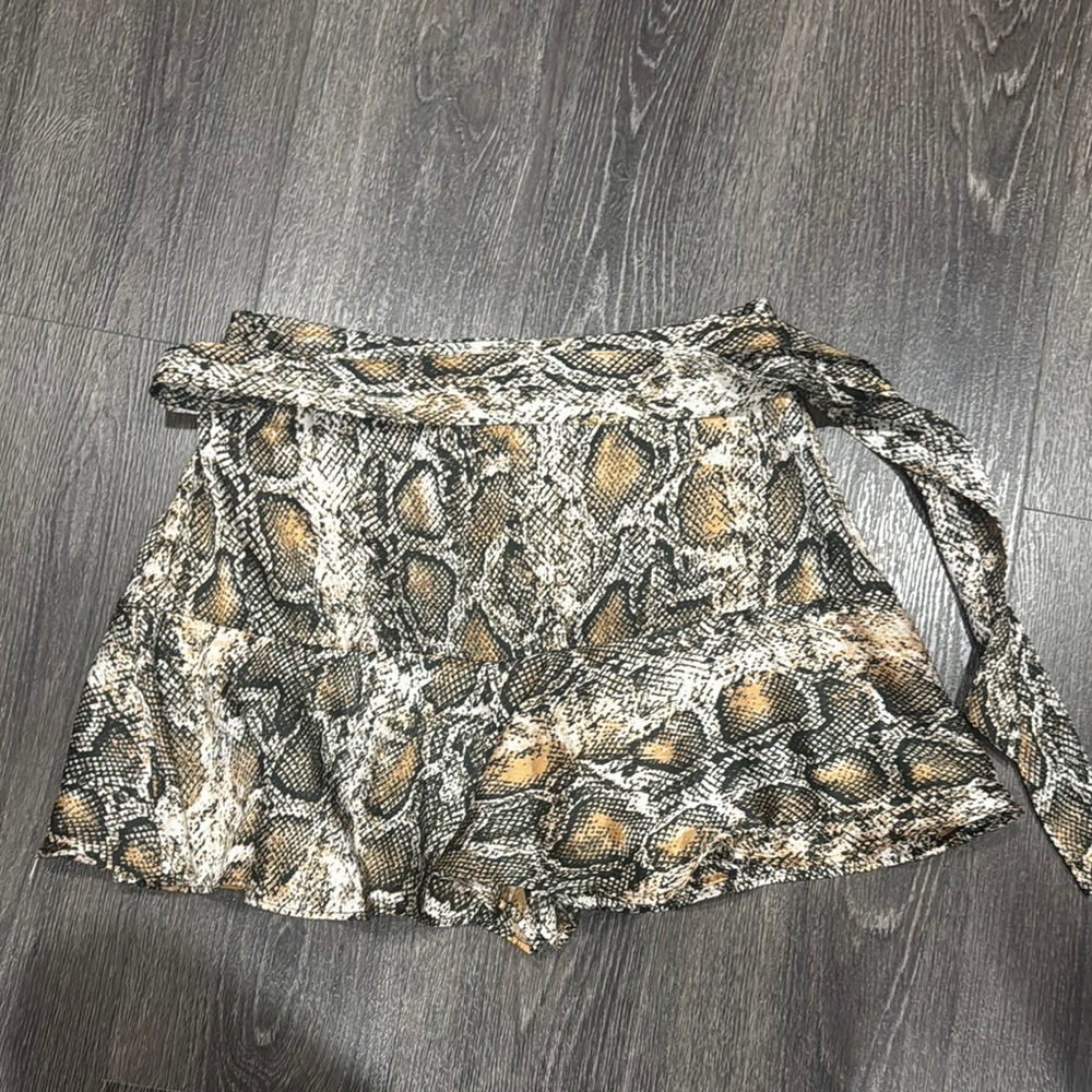 Zara Brown and Black Mini Skirt